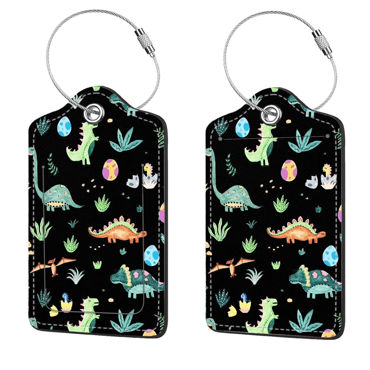 2 Pcs Luggage Tags for Suitcases, PU Leather Cruise Ship Luggage Tags with Privacy Cover Label Address Card and Durable Metal Ring Suitable for Men Women Handbags Backpacks,Flower Bushes and Cats