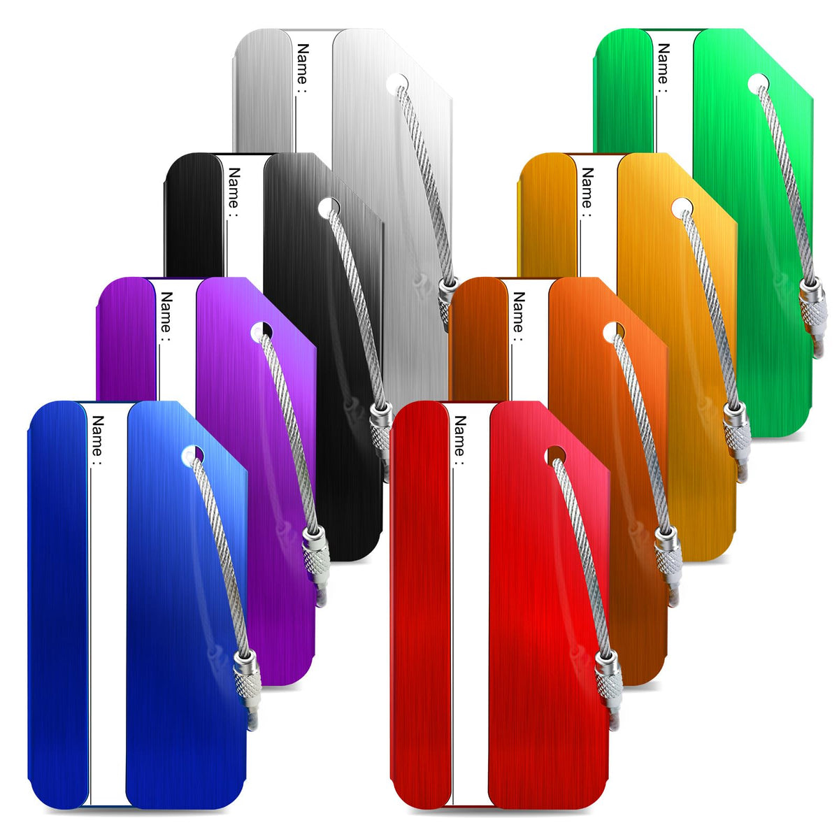 Wonwood_direct Aluminum Luggage Tag for Suitcase, 6 Pack Metal Luggage Tag