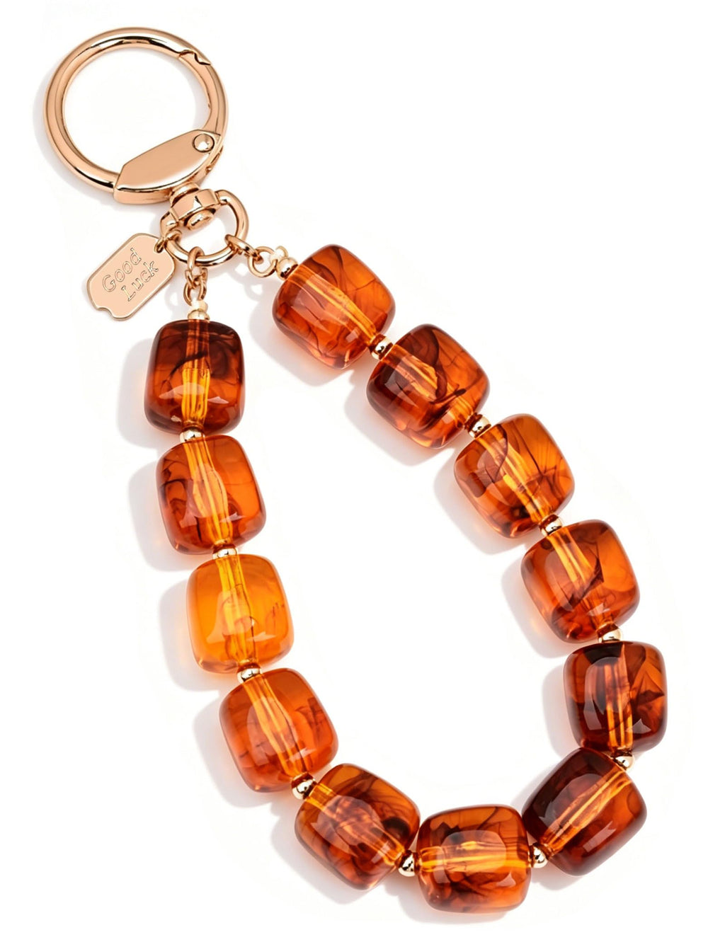 BAOSIWA Resin Beaded Keychain Wristlet for Women - Cute Car Key Chain Holder Key Ring Bracelet, Non-Elastic