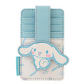 Slim Kitty Friends RFID Blocking Credit Cards Holder Wallet Japanese Cute Characters with Window ID Slot (Cinnamoroll's Sky Blue)