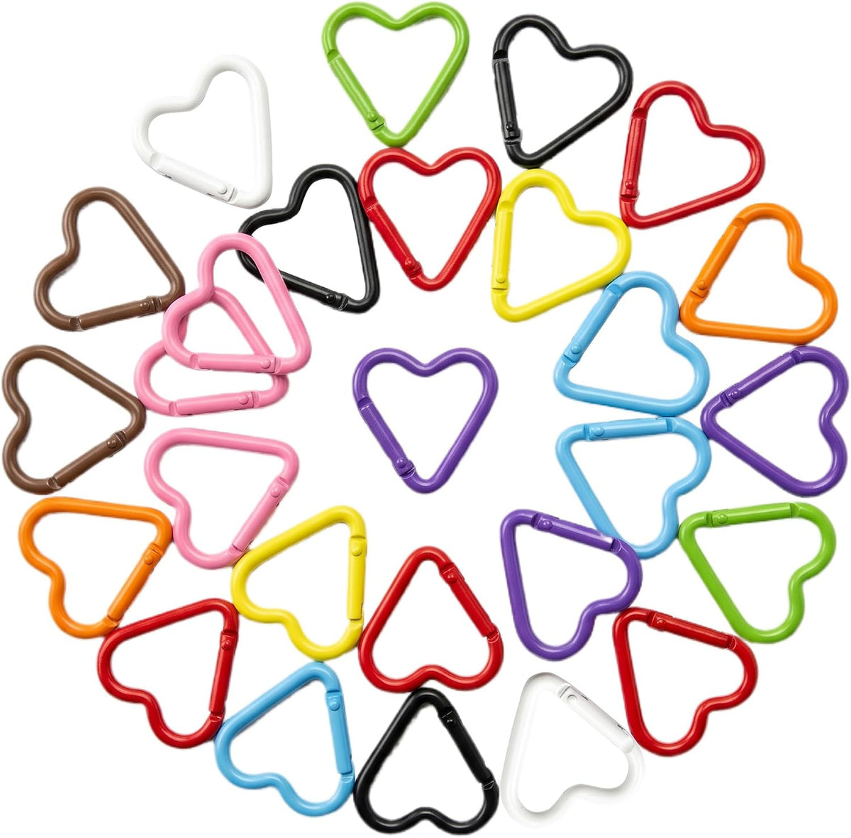 OVRUNS Carabiner Keychain Clip 30 PCS Random Colors Keyring Clip Bag Charm