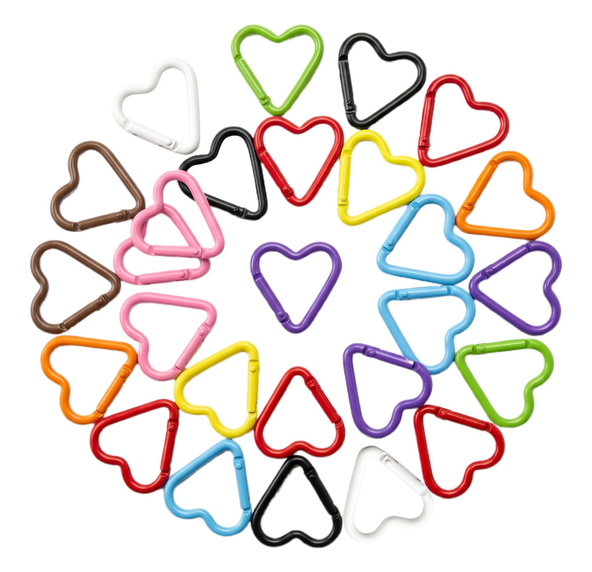 OVRUNS Carabiner Keychain Clip 30 PCS Random Colors Keyring Clip Bag Charm