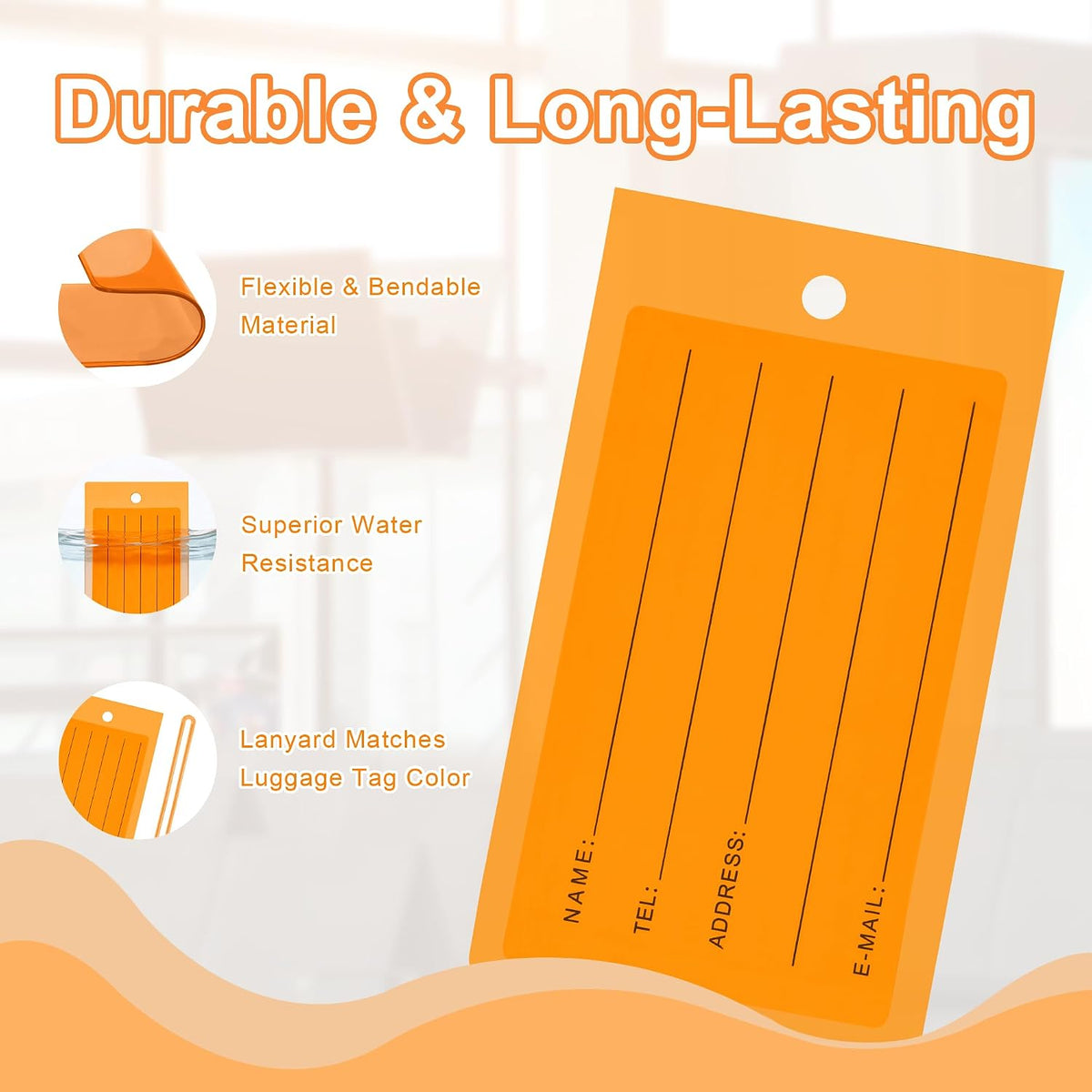 10 Pack Luggage Tags for Suitcases, Airplane Travel Essentials