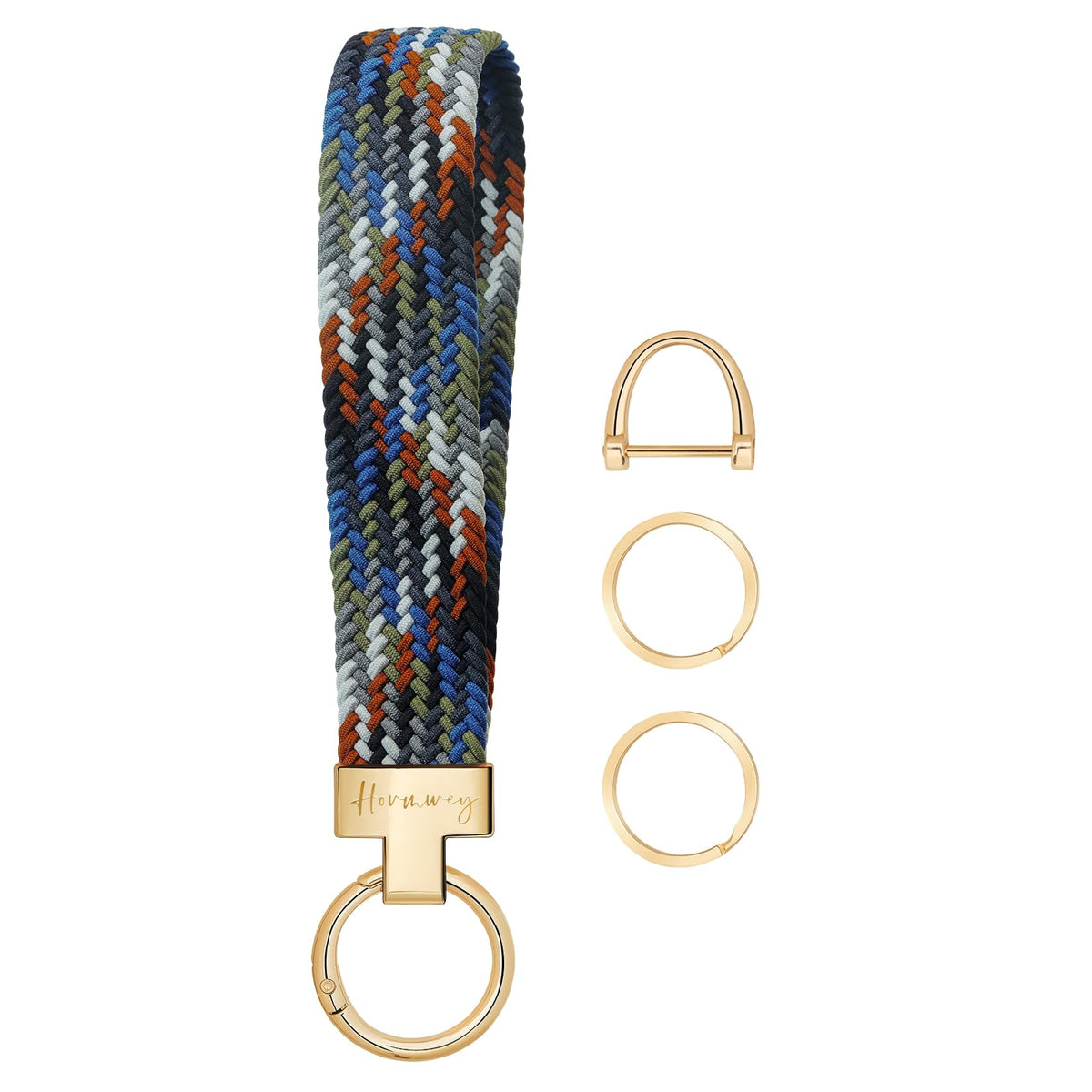 Hovmwey Elastic Wristlet Keychain for Women Men, Cute Car Key Chain, Braided Wrist Strap Lanyard for Keys ID Badges