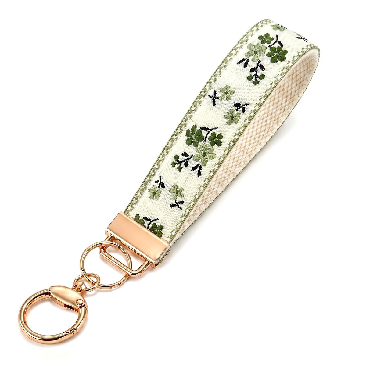 Angyape Embroidered Fabric Wristlet Keychain Cute Wrist Car Key Chain Holder Boho Accessories Handmade Gifts for Women