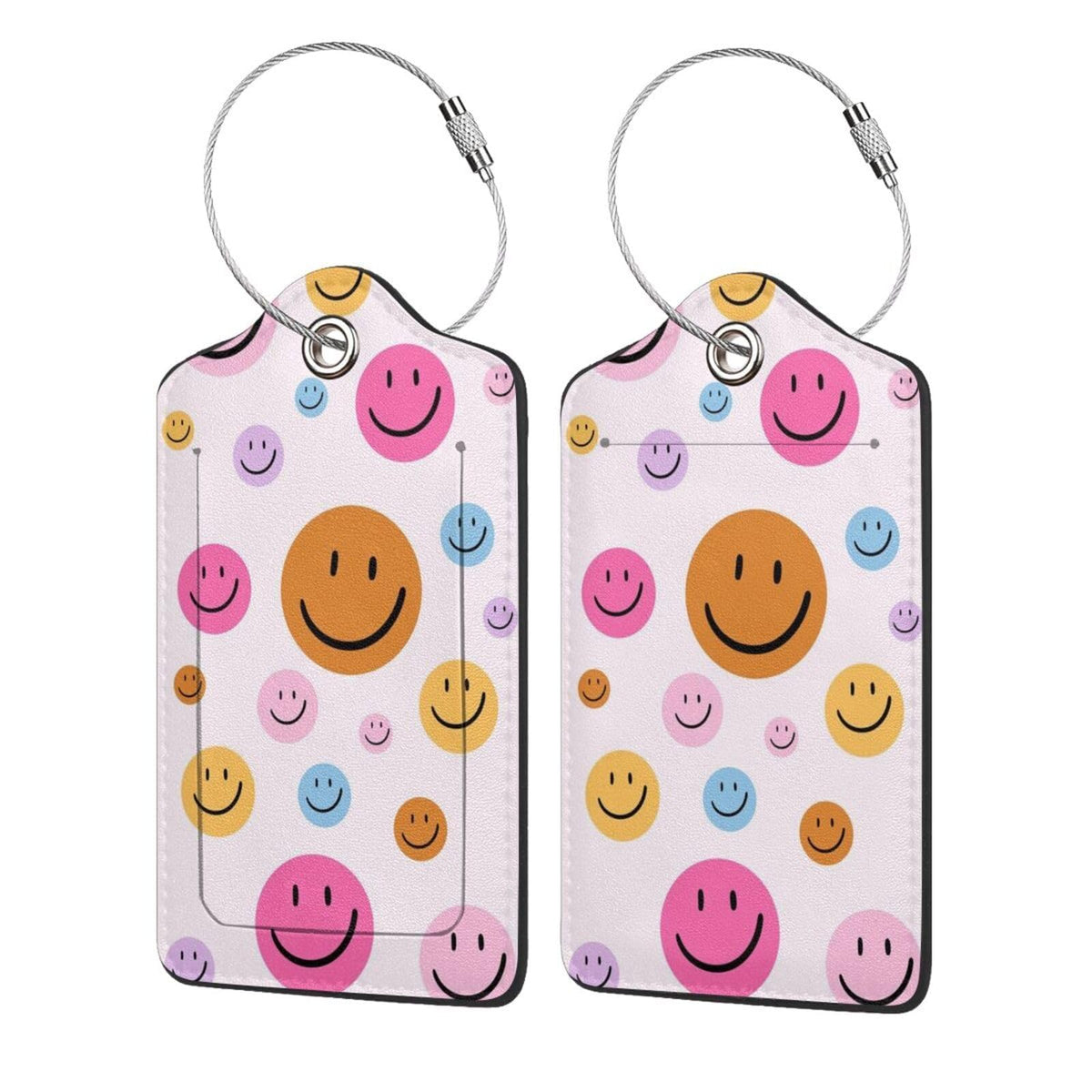 2P Black White Plaid Lines Race Grid Checkered Flag Luggage Tags Privacy Cover ID Label with Stainless Steel Loop and Address Card for Travel Bag Suitcase Funny Cute Man Women Kids
