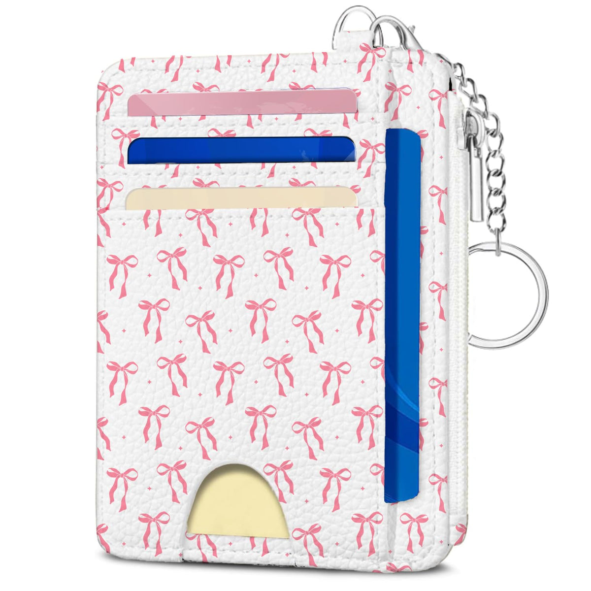 Book Lover Gift for Readers, Cute Reading Theme Card Holder Wallet, Literary Slim Credit Card Case with ID Window, Cartoon RFID Blocking Pocket Wallet Gift for Book Fans with Coin Zipper Keychain