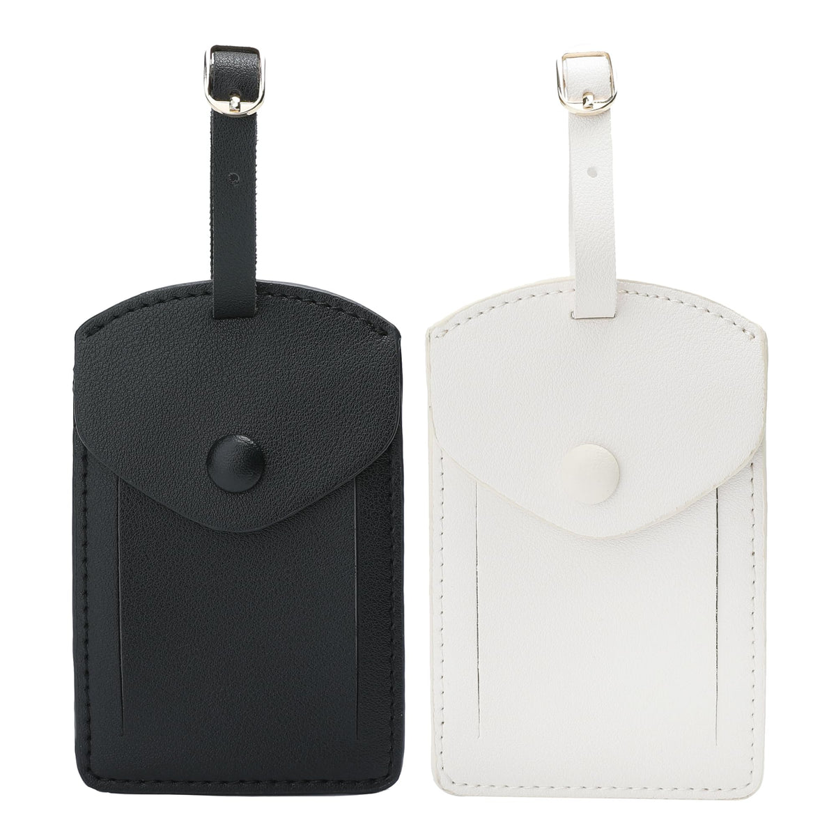 Kevancho Leather Smart Luggage Tags for Men Women, Suitcase Labels Baggage Tote Bag Tag ID Tags with Full Back Privacy Cover for Carnival Cruise Ships, Travel Accessories Tags Set of 2 PCS (Blue)