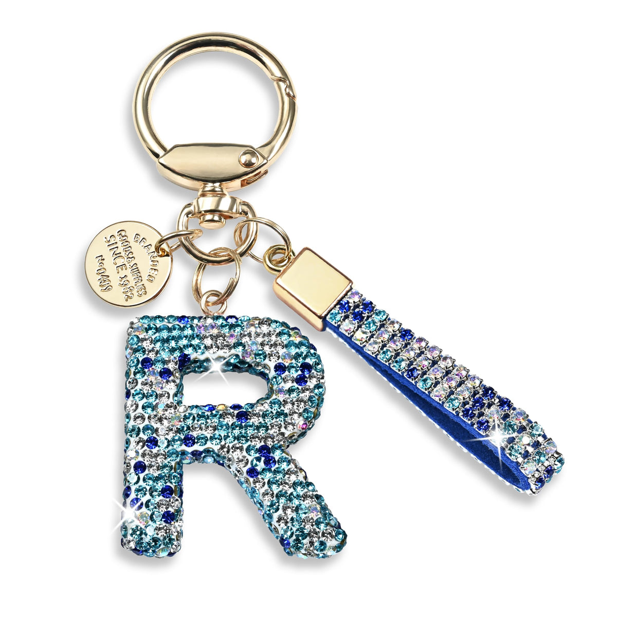 JINGUAZI Bling Initial Letter Keychain Bag Charms for Women