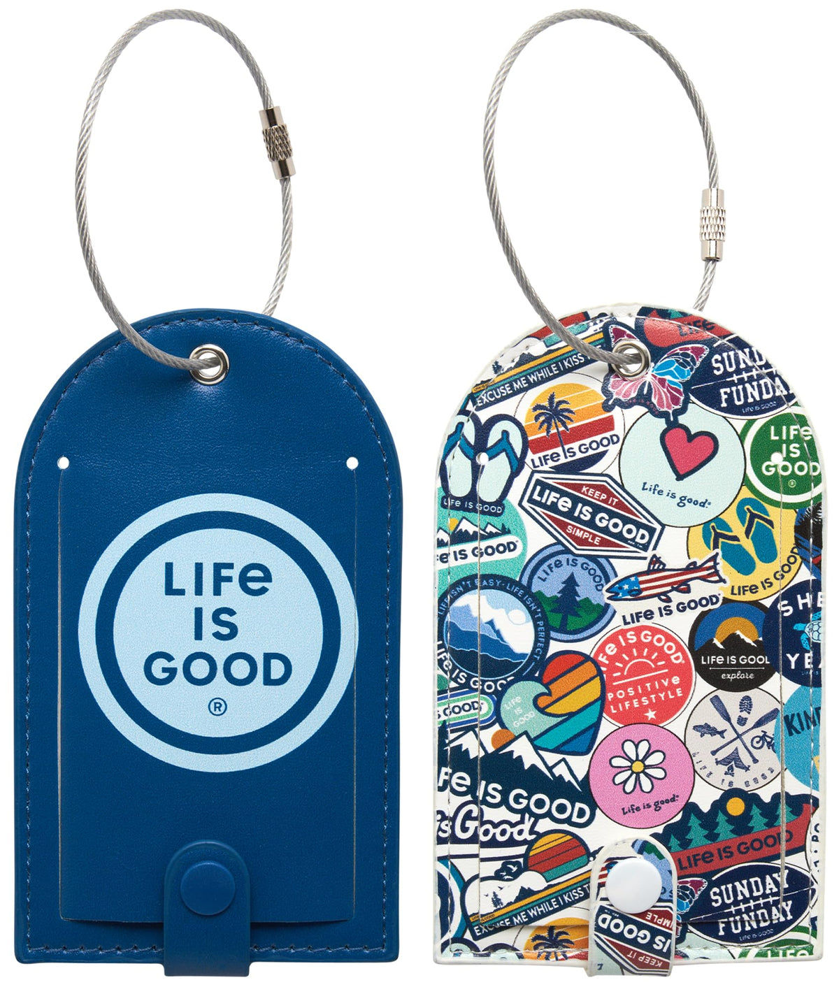 LIFE IS GOOD 2 Piece Vegan Leather Luggage Tags