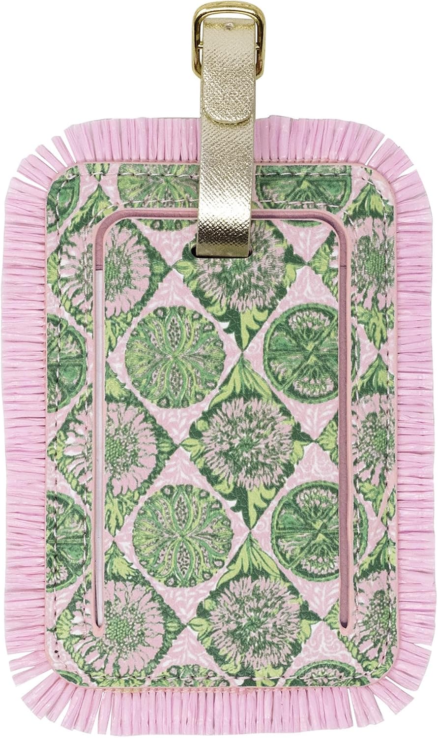 Lilly Pulitzer Luggage Tag with Ruffle Trim, Tropical Tiles