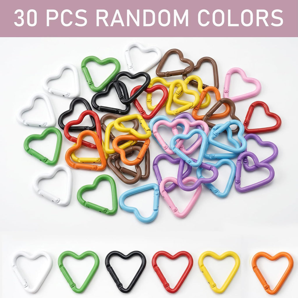 OVRUNS Carabiner Keychain Clip 30 PCS Random Colors Keyring Clip Bag Charm