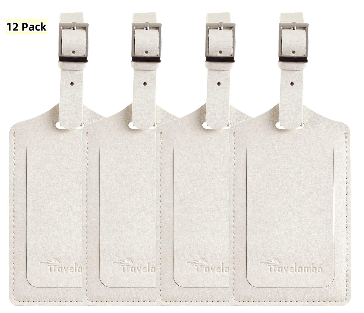 Travelambo Luggage Tags for Suitcases PU Leather Travel Tags Bag Tags Privacy Protection Travel Essentials