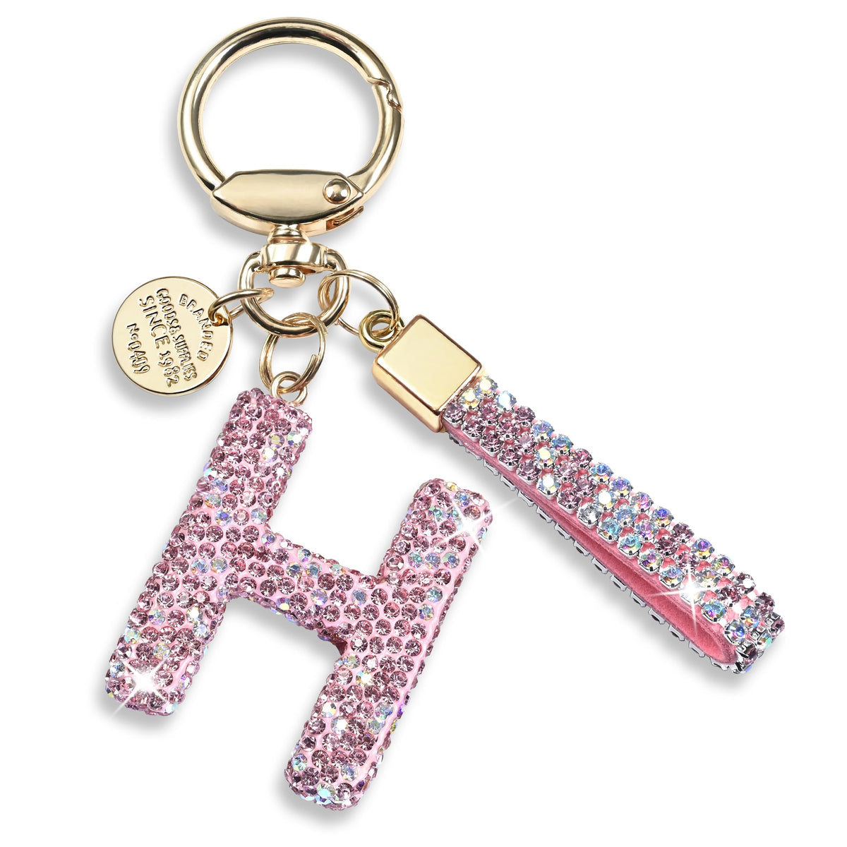 JINGUAZI Bling Initial Letter Keychain Bag Charms for Women