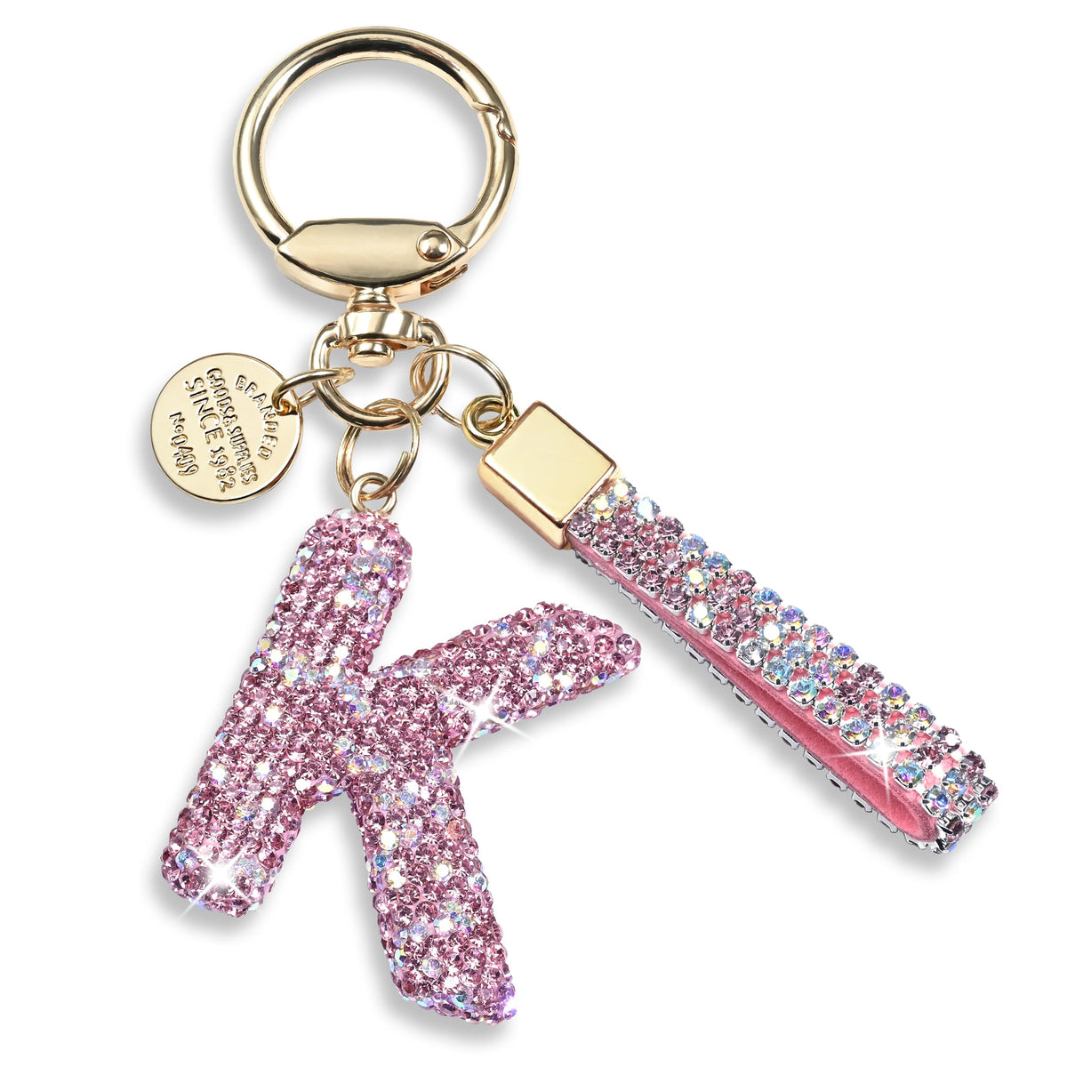 JINGUAZI Bling Initial Letter Keychain Bag Charms for Women