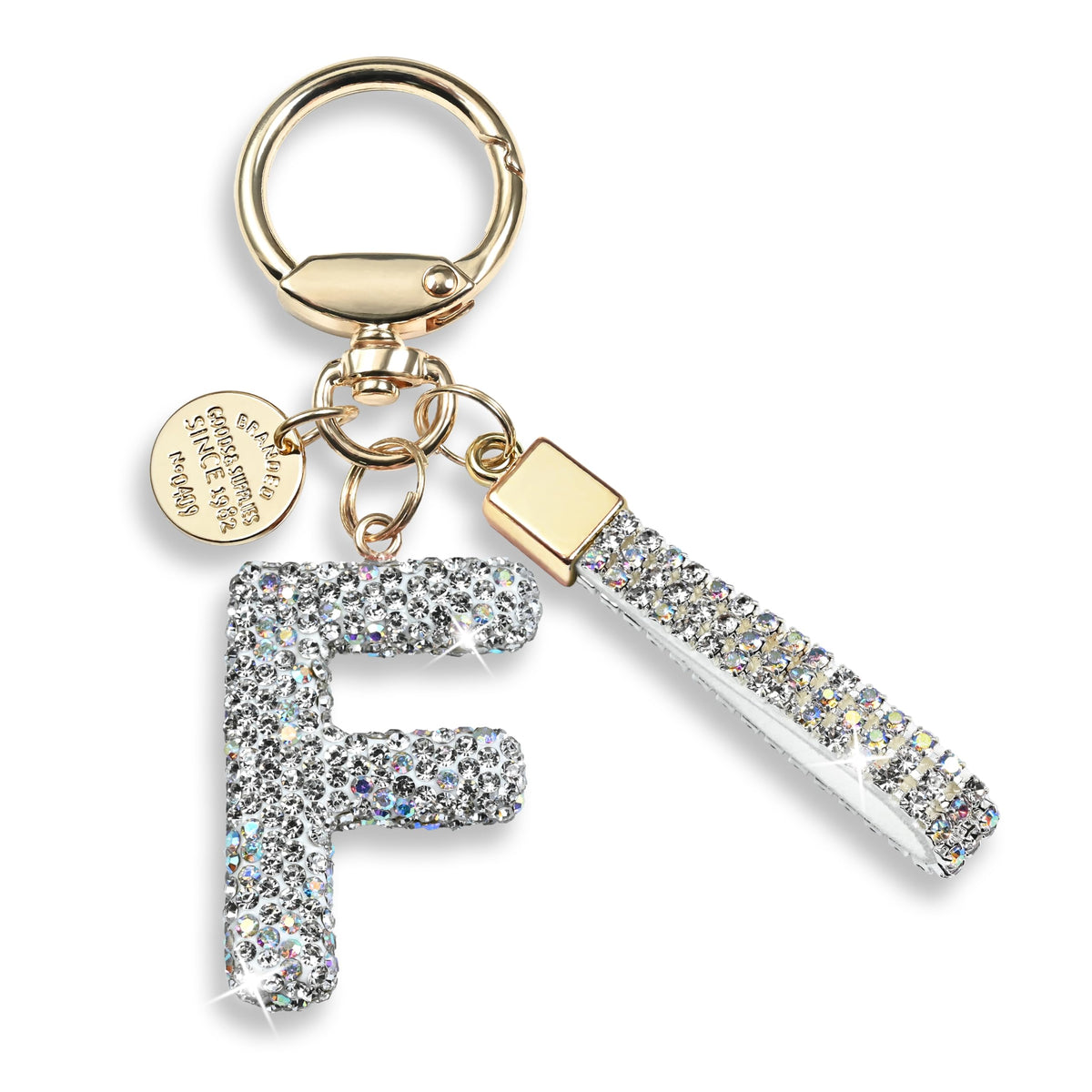 JINGUAZI Bling Initial Letter Keychain Bag Charms for Women