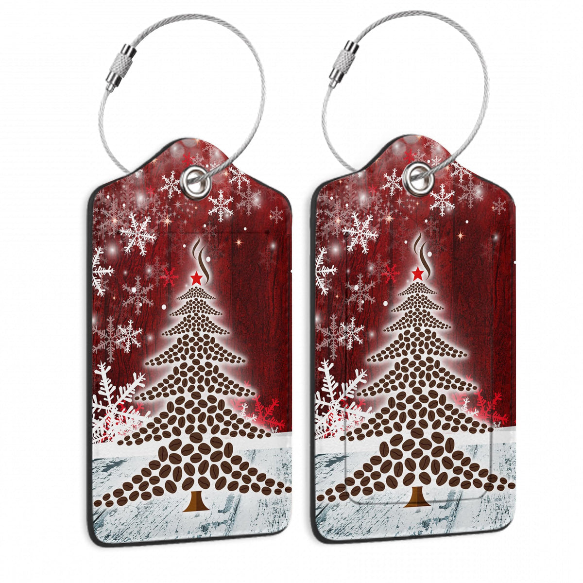 Travel Stamp Luggage Tags for Suitcase,2 Pack Retro Passport Carte Postale Luggage Tag Leather Privacy Cover ID Label with Stainless Steel Loop for Women Men Kids Girls