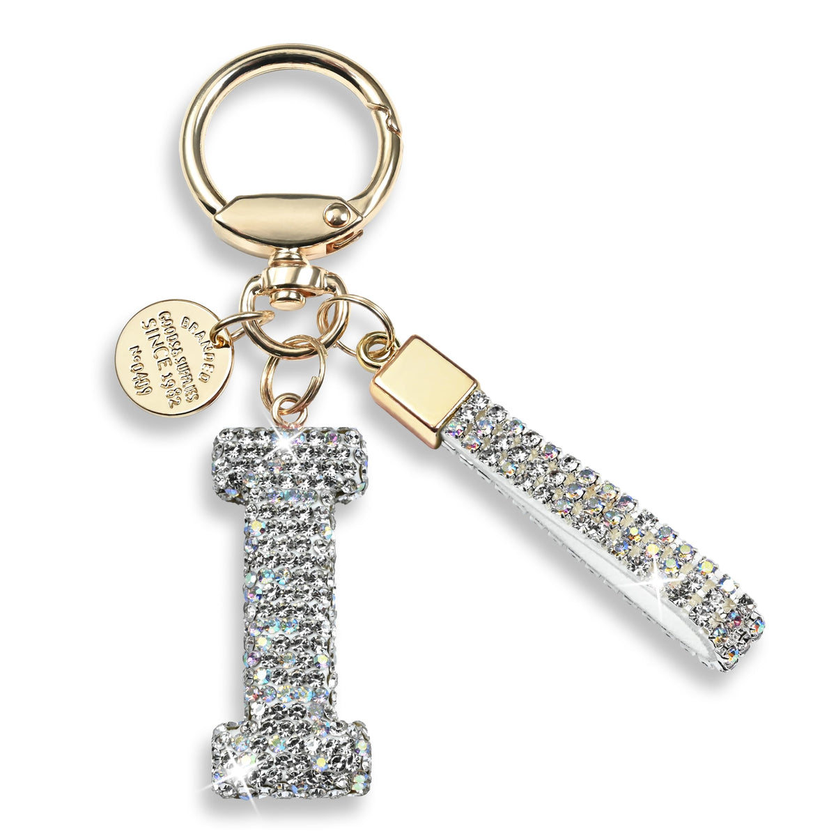 JINGUAZI Bling Initial Letter Keychain Bag Charms for Women