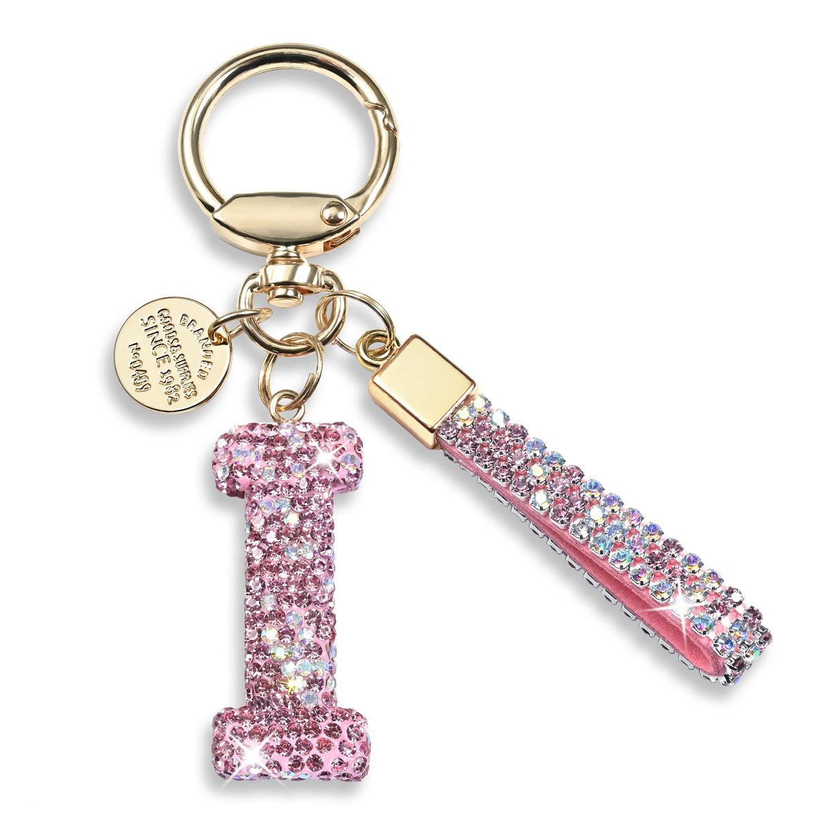JINGUAZI Bling Initial Letter Keychain Bag Charms for Women