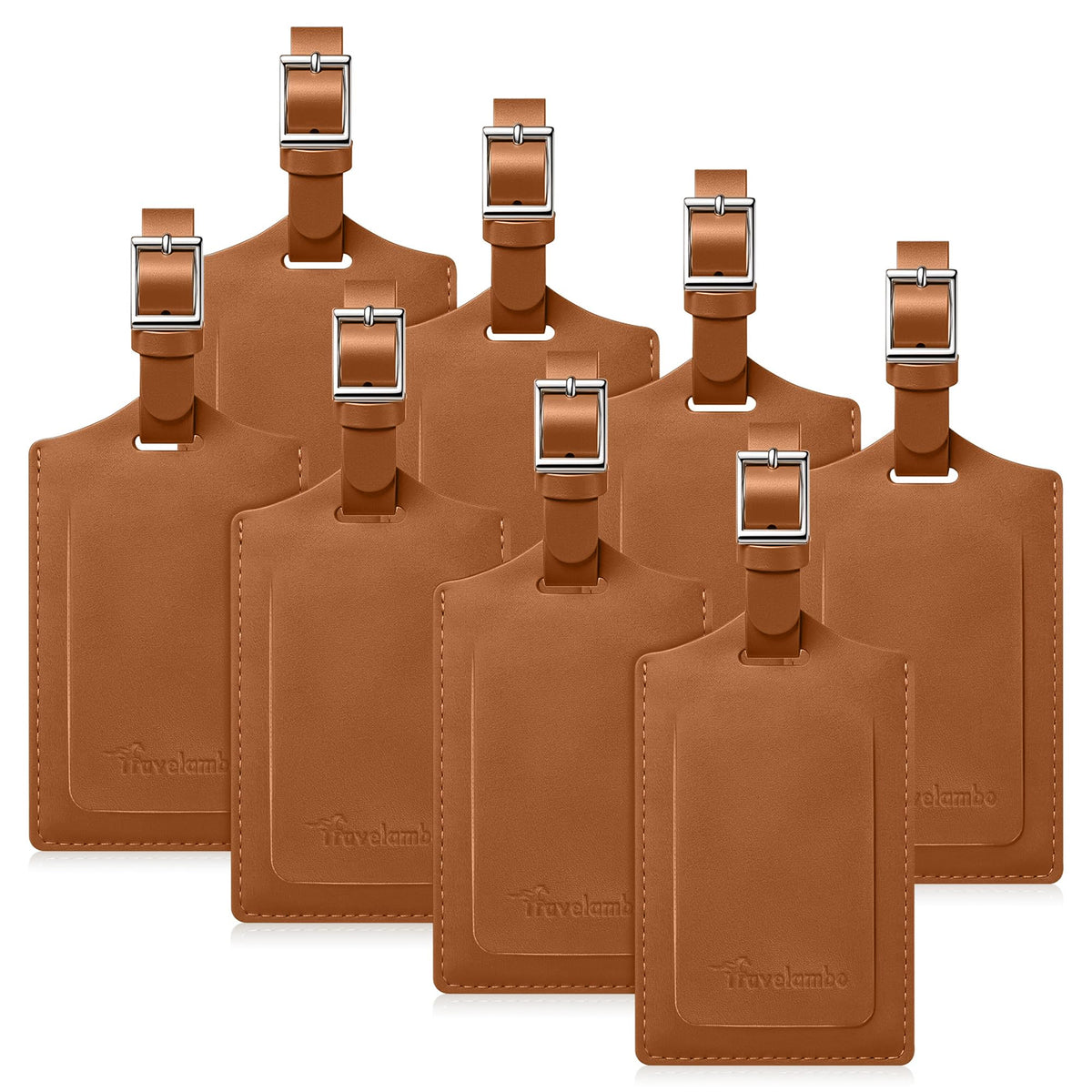 Travelambo 8 Pack Luggage Tags for Suitcases Airplane Travel Essentials