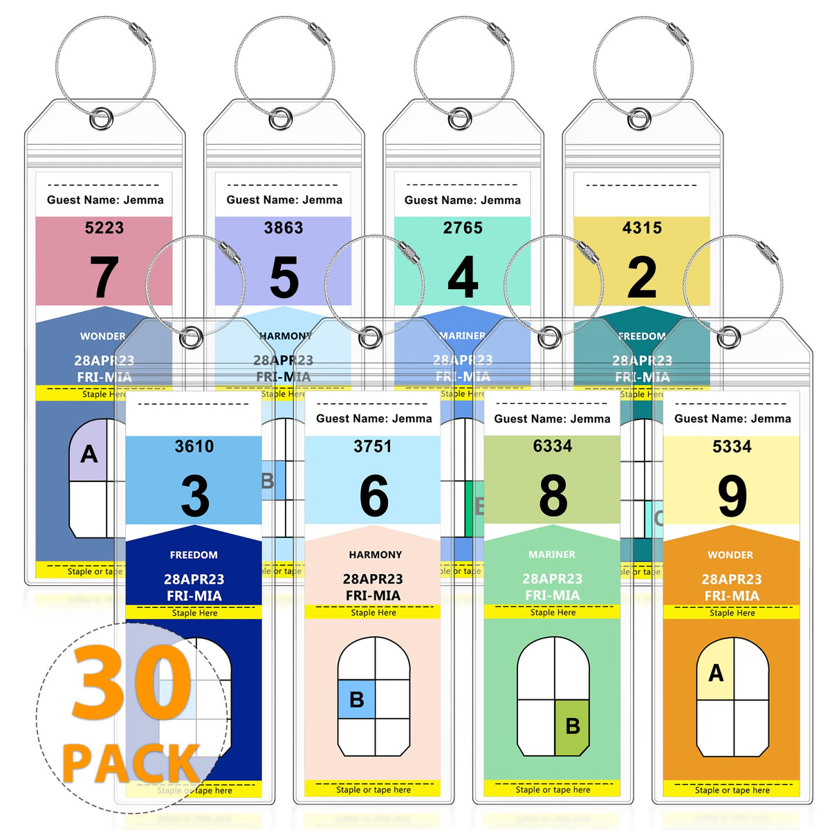 6 Pack Luggage Tags Travel Essentials & Cruise Essentials 2026-2027 for Carnival, NCL, Princess, Costa, MSC Cruise Ships by SEAVILIA
