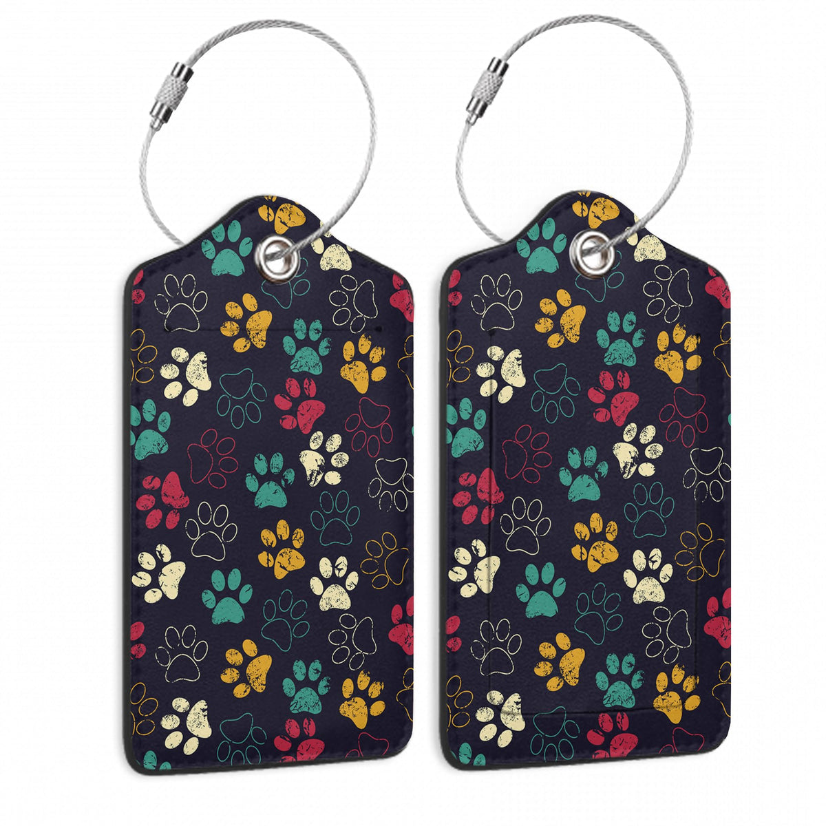 Cowhide 2 Pack Luggage Tag for Suitcases Cow Skin Animal Print PU Leather Bag Travel Suitcase ID Identifier Baggage Tags for Women Men Travel