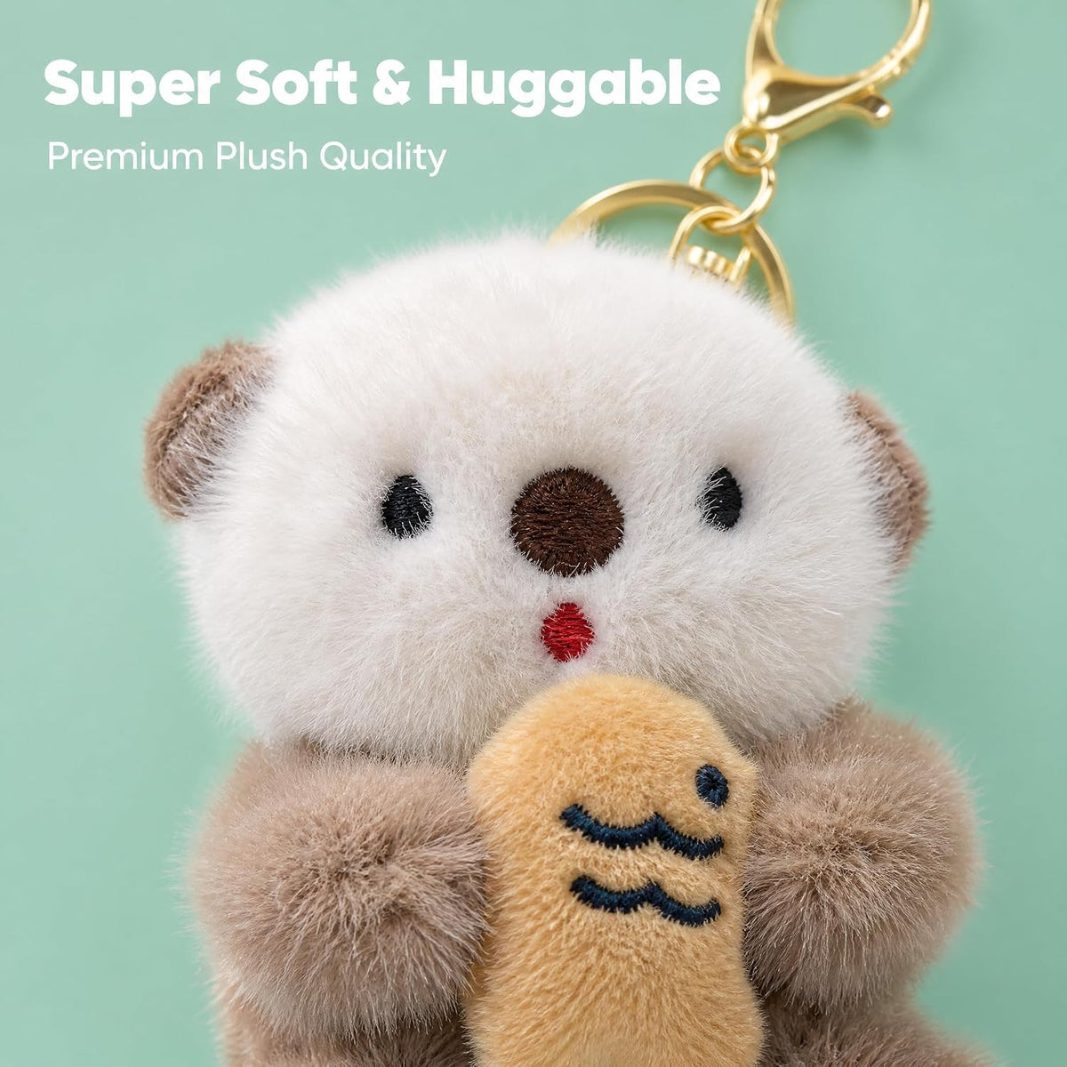 Otter Keychain Charm & Bag Charm - Cute Keychain Ring for Bags Backpacks Otter stuff - for Animal Lovers