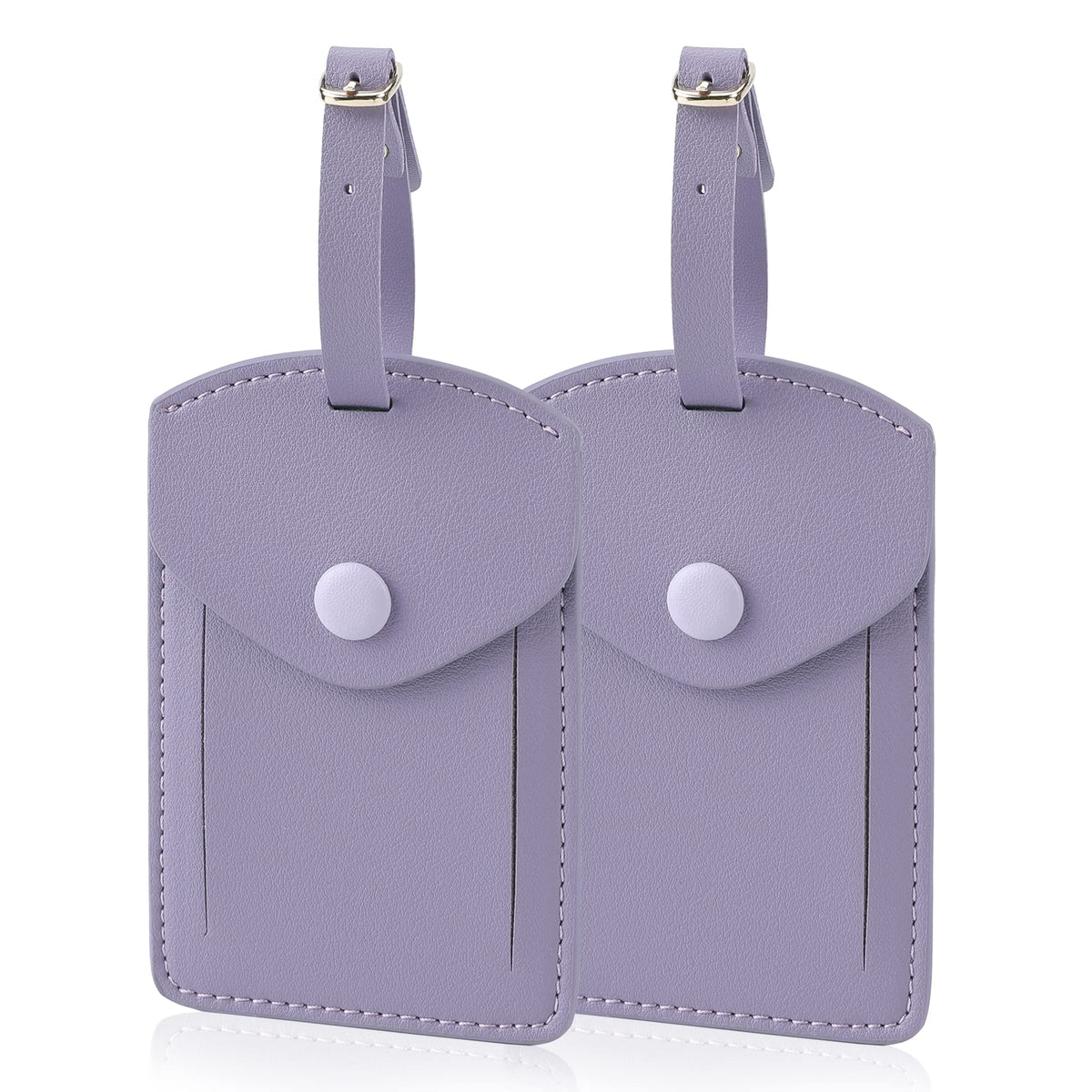 Kevancho Leather Smart Luggage Tags for Men Women, Suitcase Labels Baggage Tote Bag Tag ID Tags with Full Back Privacy Cover for Carnival Cruise Ships, Travel Accessories Tags Set of 2 PCS (Blue)