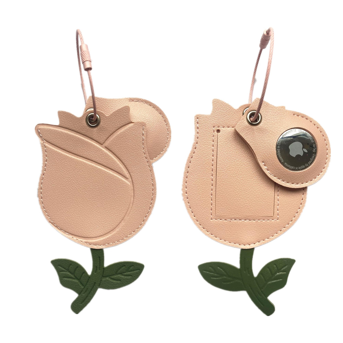 PU Leather Luggage Tag with Airtag Holder Case Set and Name ID Label