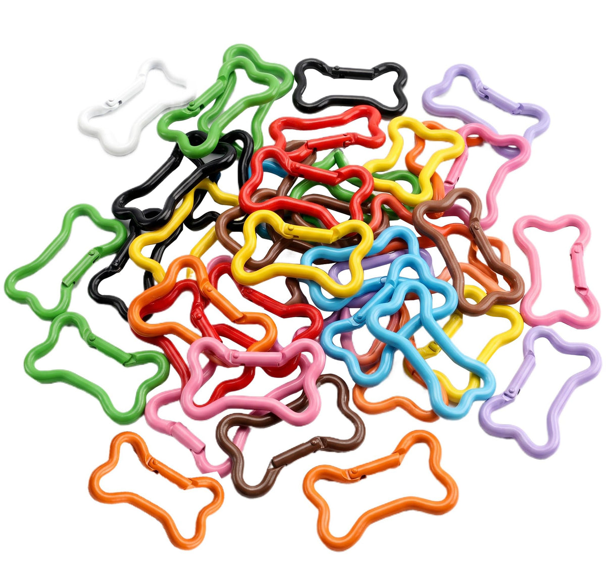 OVRUNS Carabiner Keychain Clip 30 PCS Random Colors Keyring Clip Bag Charm