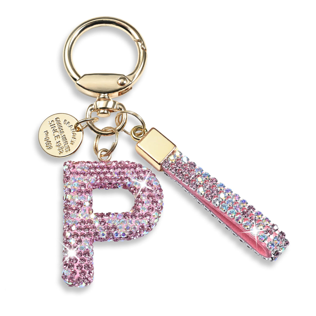 JINGUAZI Bling Initial Letter Keychain Bag Charms for Women