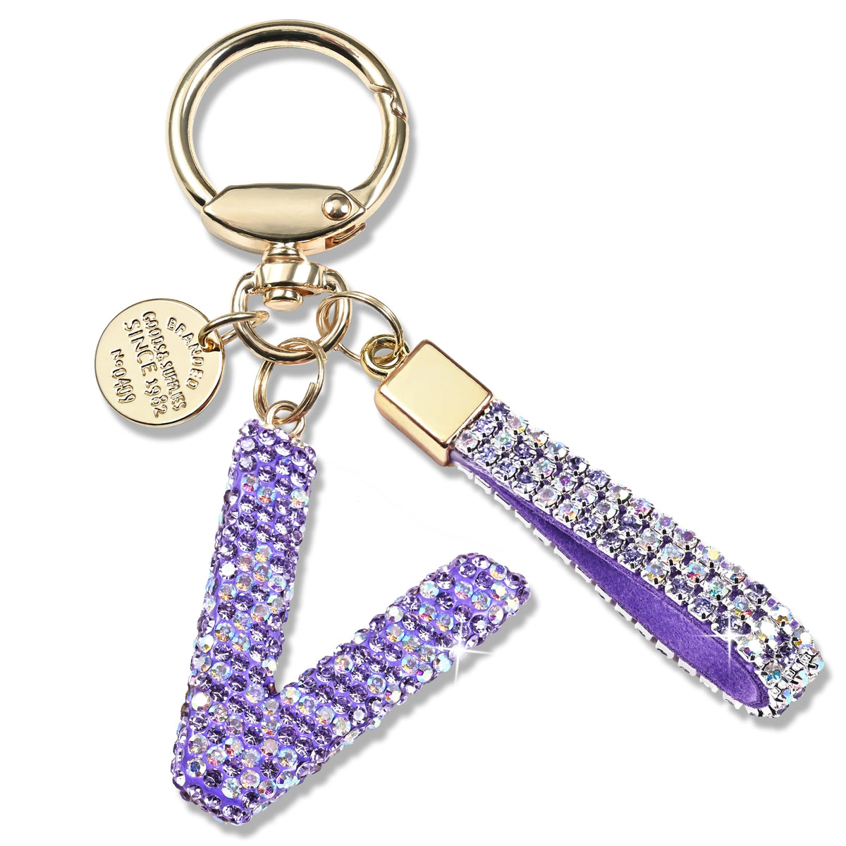 JINGUAZI Bling Initial Letter Keychain Bag Charms for Women