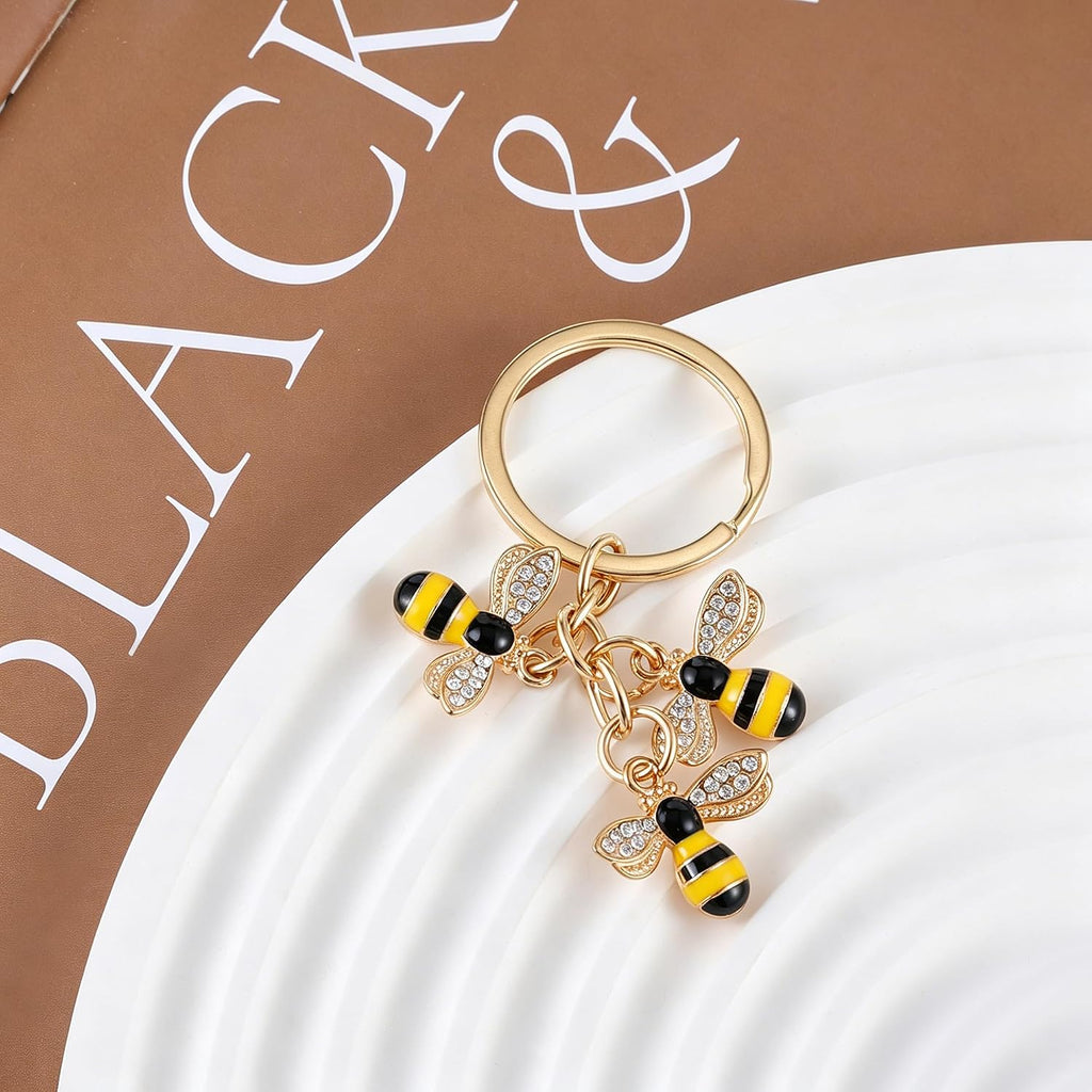Bee Keychain, Honey Bee Charm Gift for Women