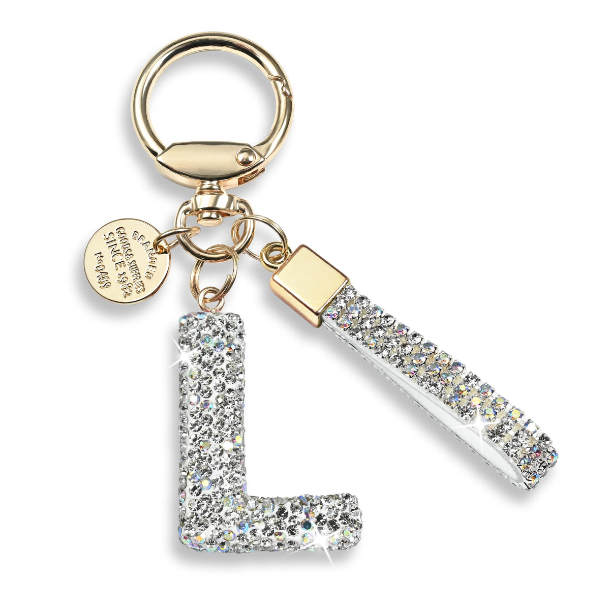 JINGUAZI Bling Initial Letter Keychain Bag Charms for Women