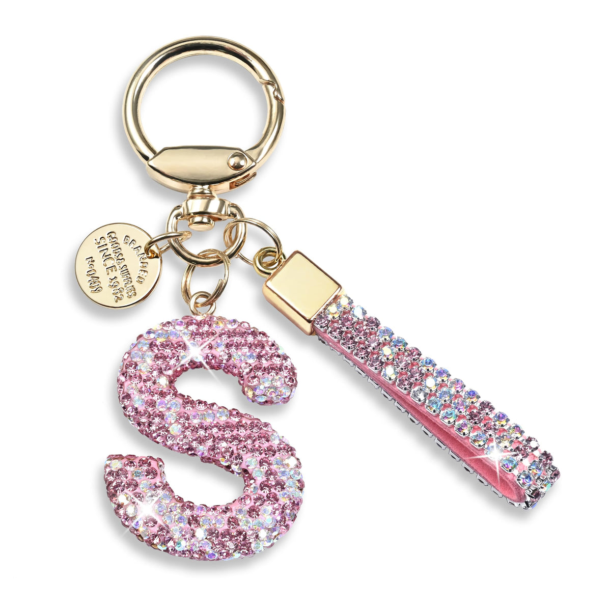JINGUAZI Bling Initial Letter Keychain Bag Charms for Women