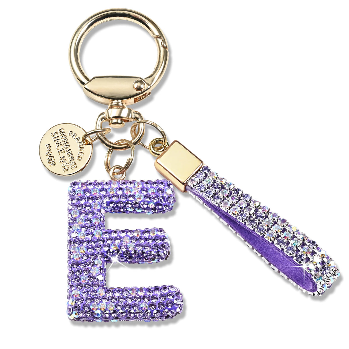 JINGUAZI Bling Initial Letter Keychain Bag Charms for Women