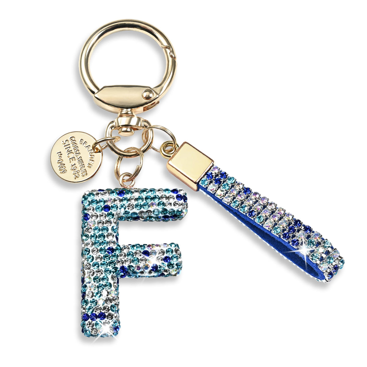 JINGUAZI Bling Initial Letter Keychain Bag Charms for Women