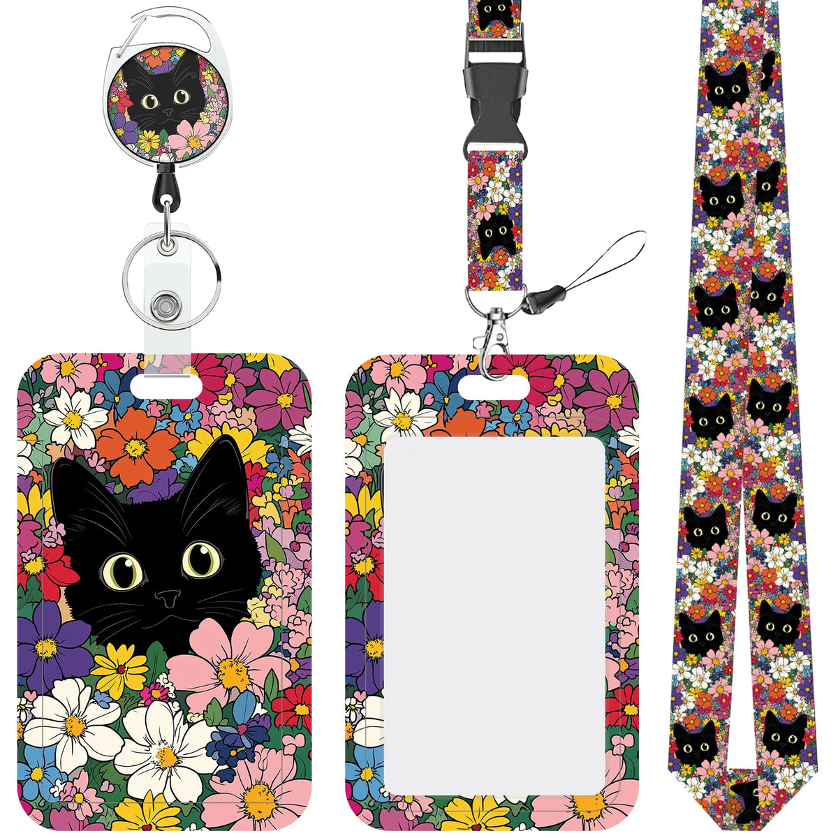 Cartoon Mushrooms Chickens Lanyards for ID Badges Retractable Removable Neck Lanyard with Badge Reel Vertical ID Work Badge Holder for Badge Holder Nurse Office Teacher