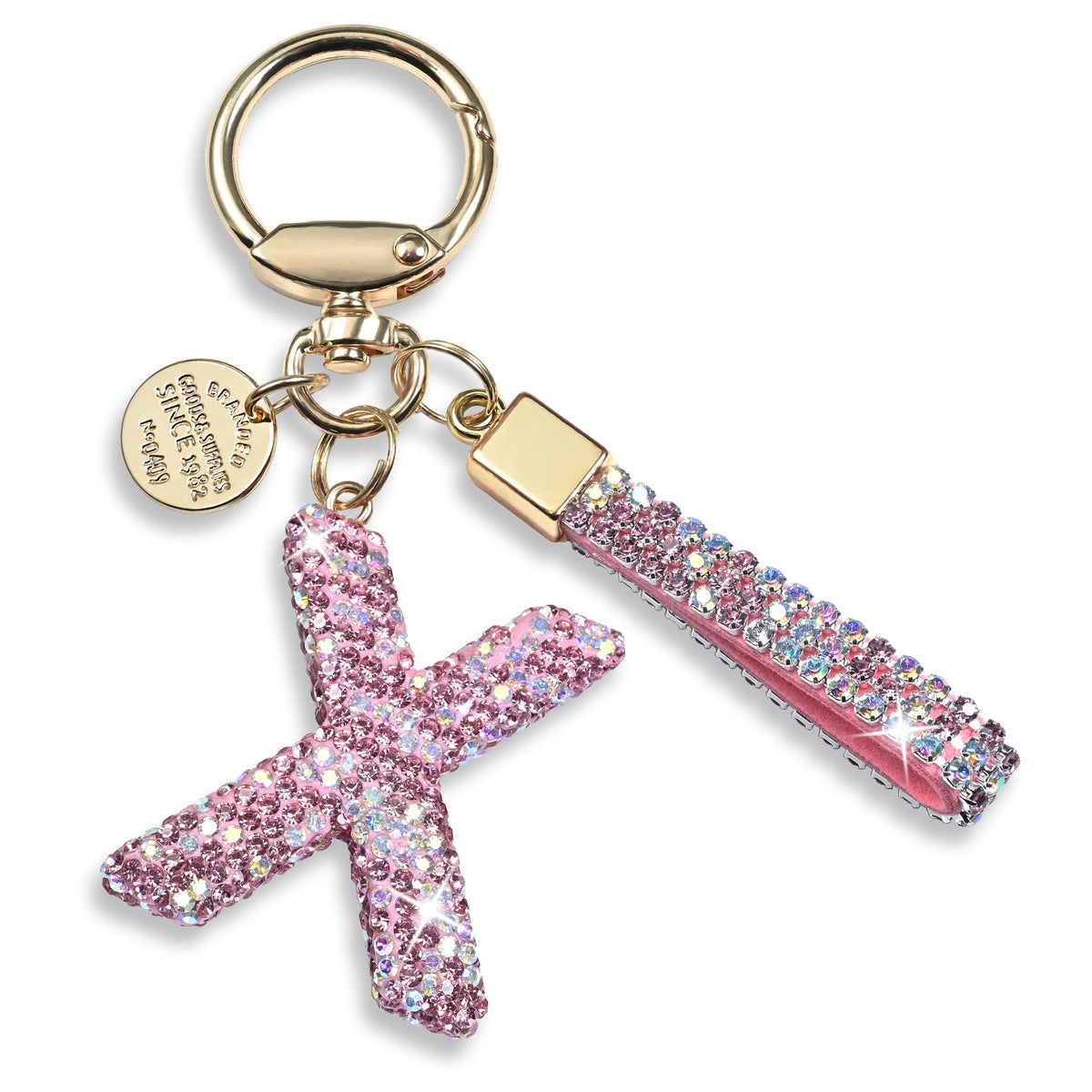 JINGUAZI Bling Initial Letter Keychain Bag Charms for Women