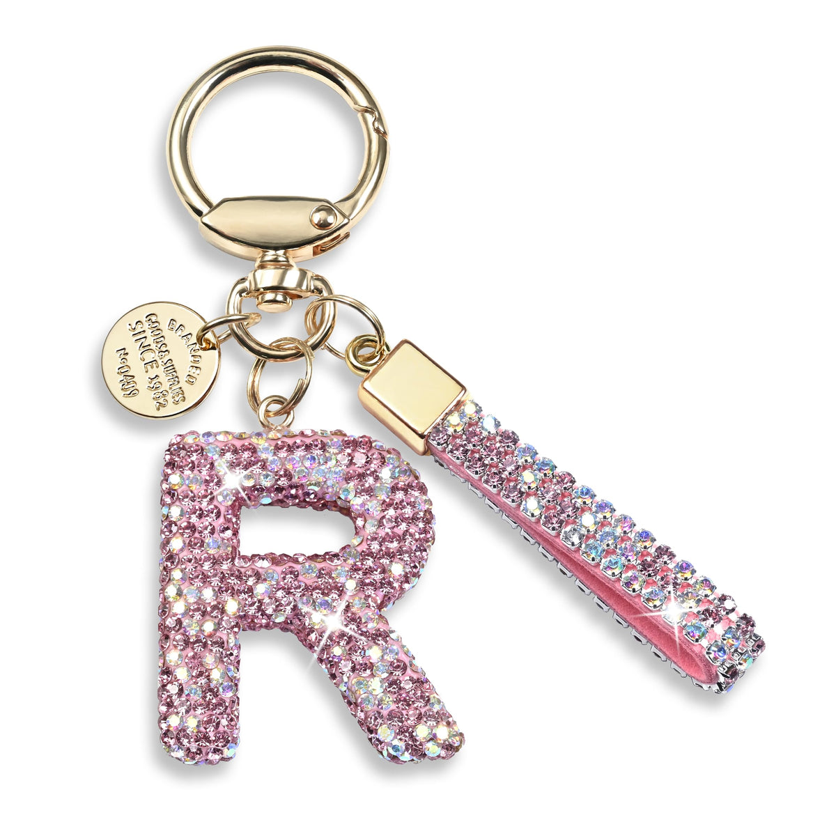 JINGUAZI Bling Initial Letter Keychain Bag Charms for Women