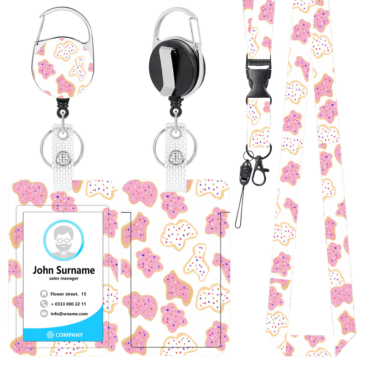Funny Banana Badge Reel and Lanyard Set for Women, Retractable Badge Holder with Vertical ID Card Holder, Cute Cartoon Fruit Design, Fun Office Accessories Gift