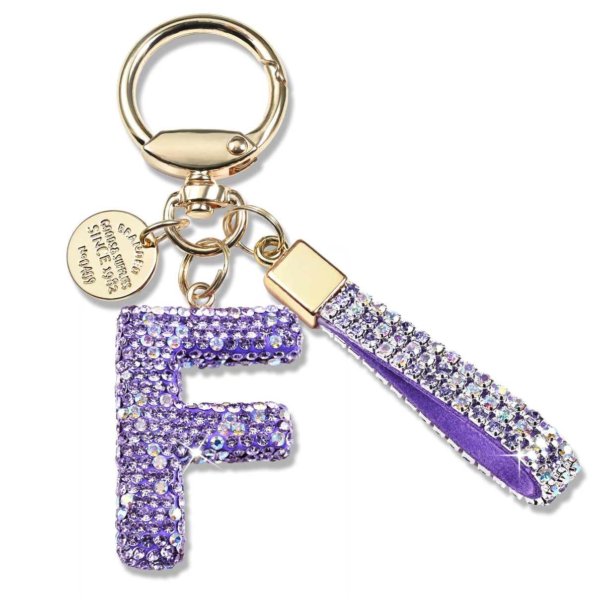 JINGUAZI Bling Initial Letter Keychain Bag Charms for Women