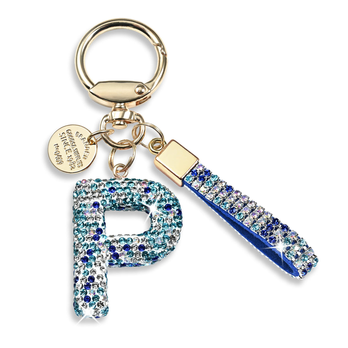 JINGUAZI Bling Initial Letter Keychain Bag Charms for Women