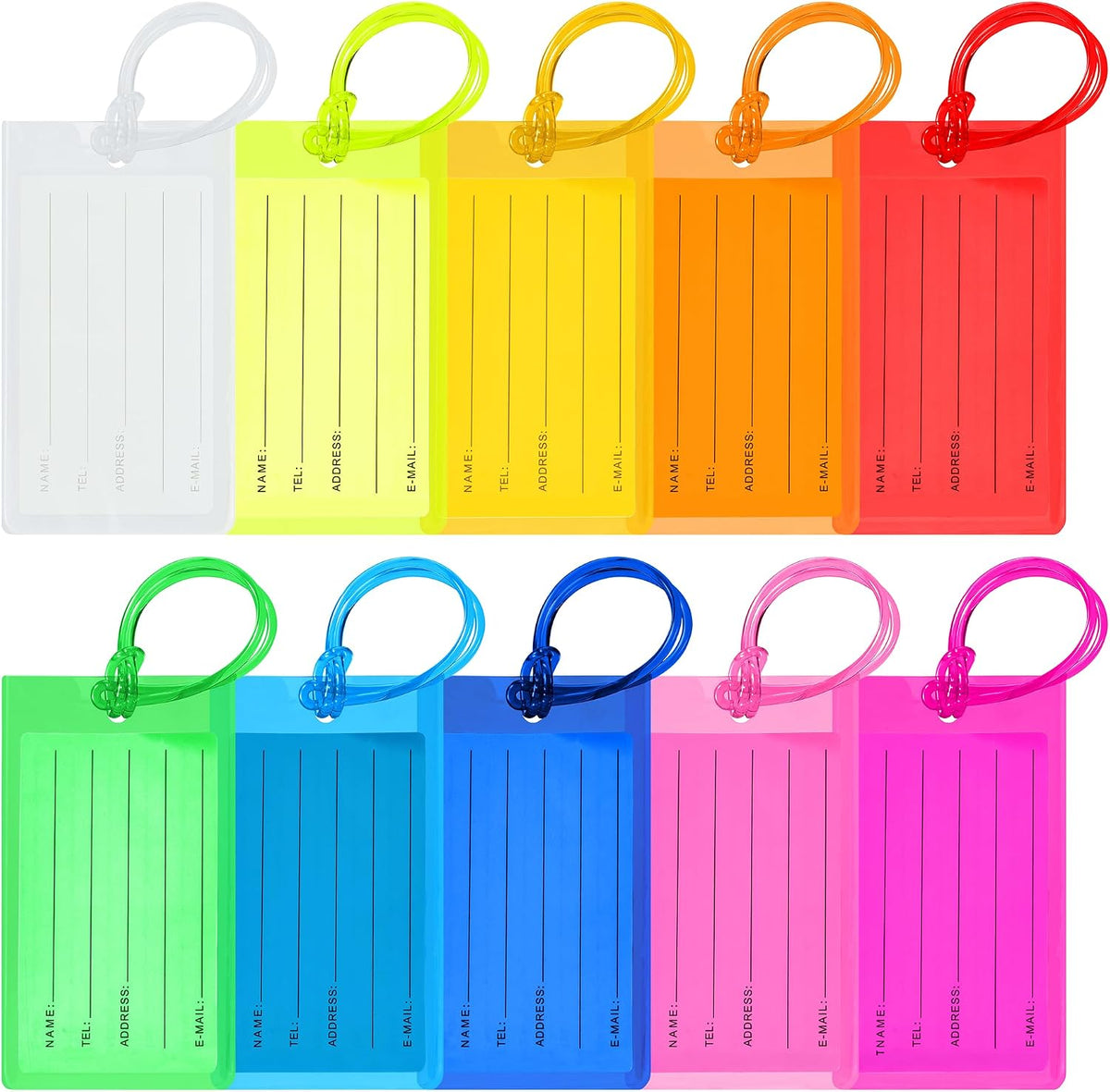 10 Pack Luggage Tags for Suitcases, Airplane Travel Essentials
