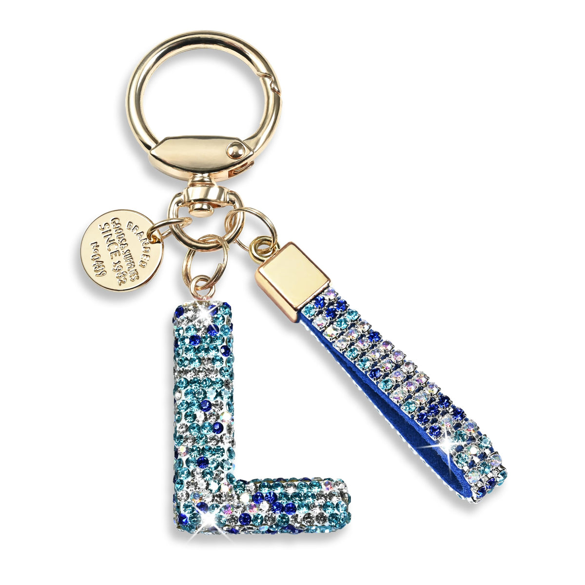 JINGUAZI Bling Initial Letter Keychain Bag Charms for Women
