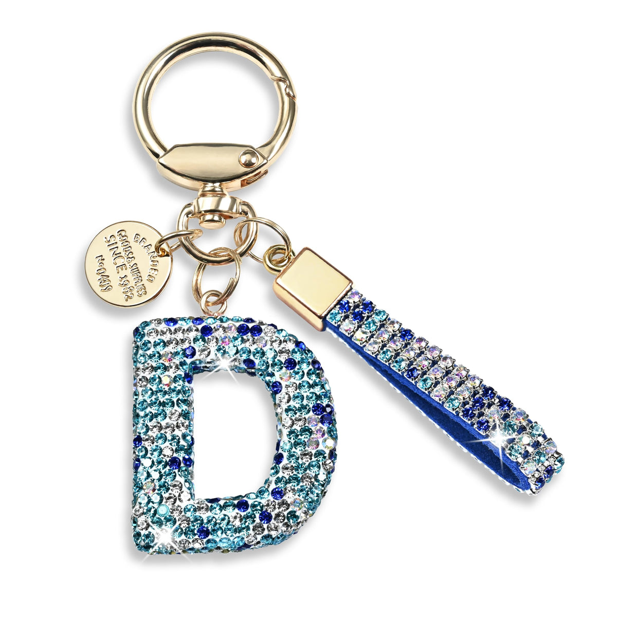 JINGUAZI Bling Initial Letter Keychain Bag Charms for Women