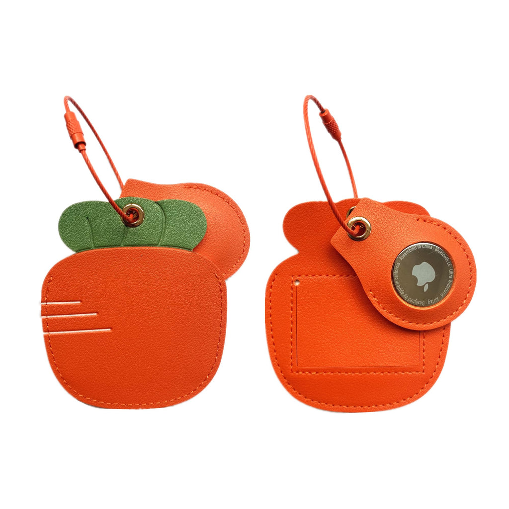PU Leather Luggage Tag with Airtag Holder Case Set and Name ID Label