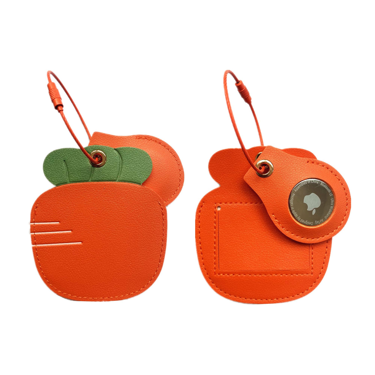 PU Leather Luggage Tag with Airtag Holder Case Set and Name ID Label