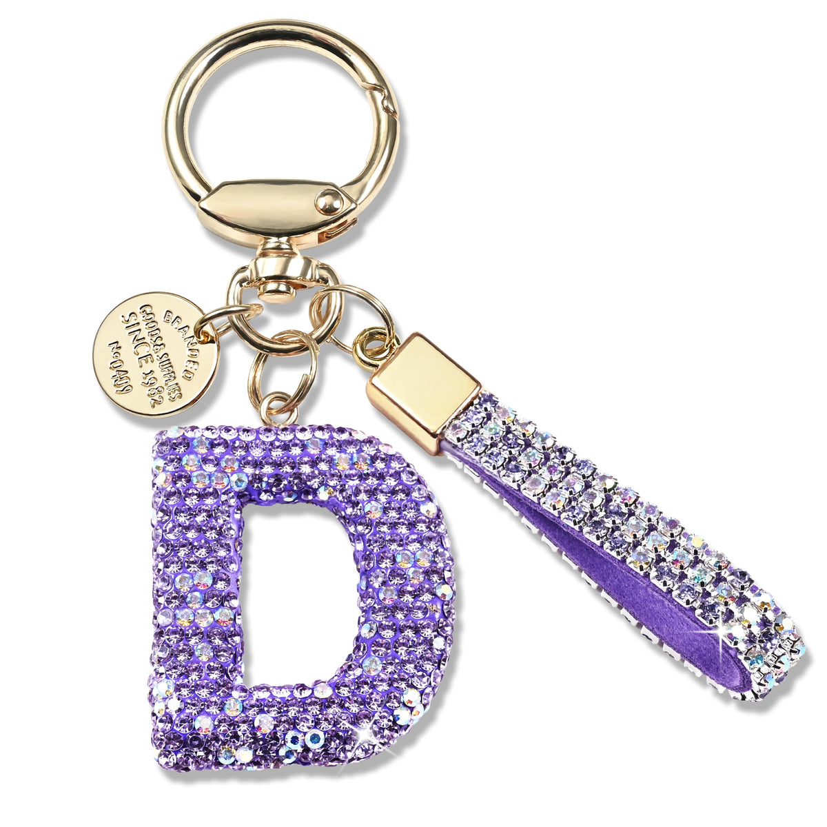 JINGUAZI Bling Initial Letter Keychain Bag Charms for Women