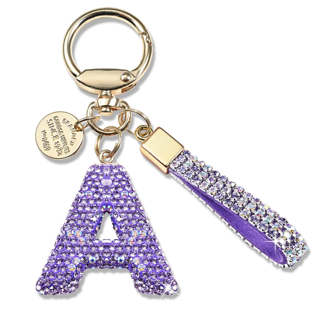 JINGUAZI Bling Initial Letter Keychain Bag Charms for Women
